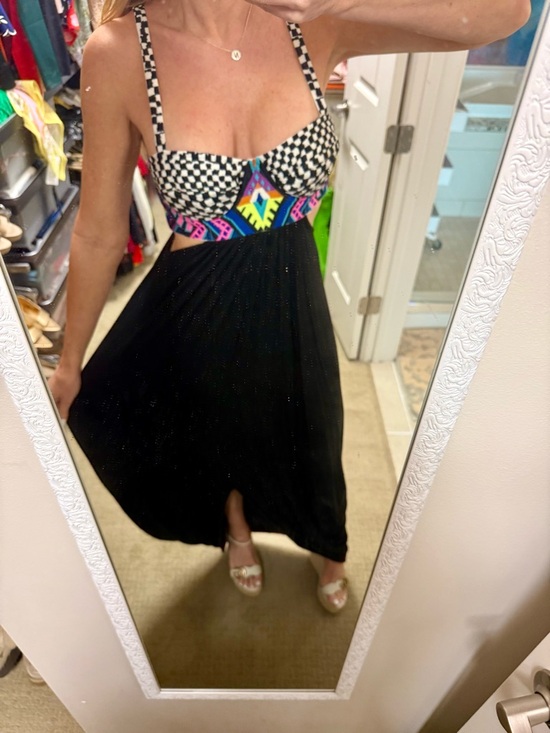Mara Hoffman Dresses & Skirts - Mara Hoffman Embroidered Cutout Maxi Dress Black Multicolor Bustier Size Medium